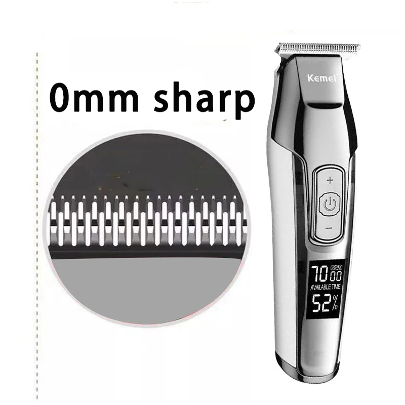 Kemei Barber Professional Hair Clipper LCD Display 0mm Baldheaded Beard Hair Trimmer for Men DIY Cutter Electric Haircut Machine