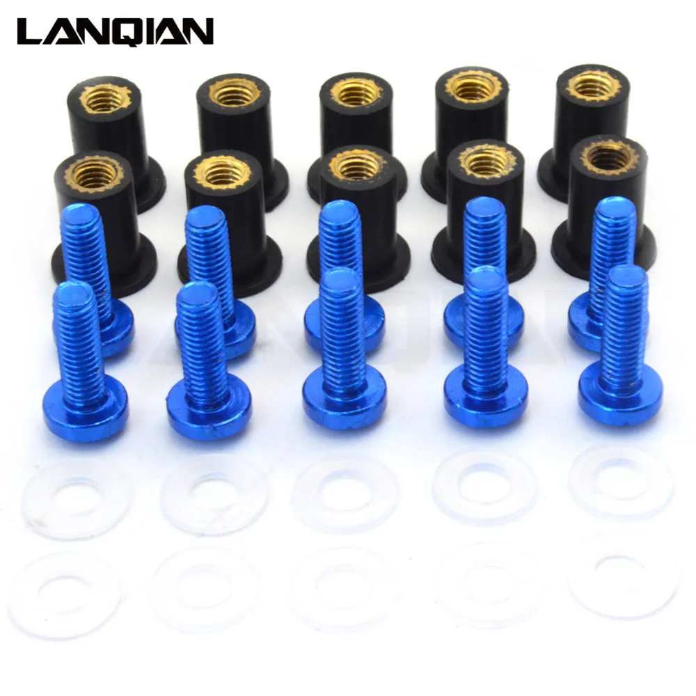 10pcs Windshield Screw Nut Sets Windscreen Aluminum Bolt Kit for Yamaha YZF R1 R6 FZS 1000 Easy to Install