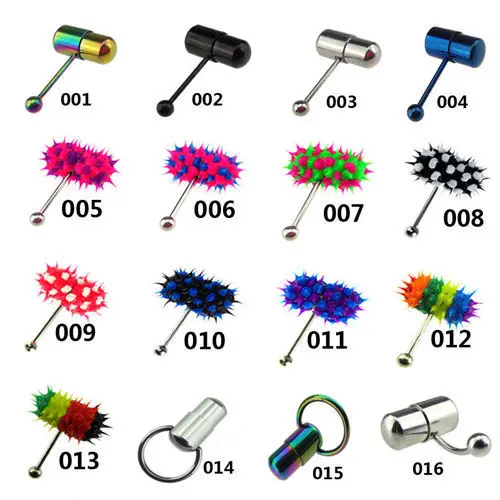 30pcs Mixed Cool Vibrating Barbell Tongue Piercing Bar Stainless Steel Body Jewelry Top Quality Free Shipping