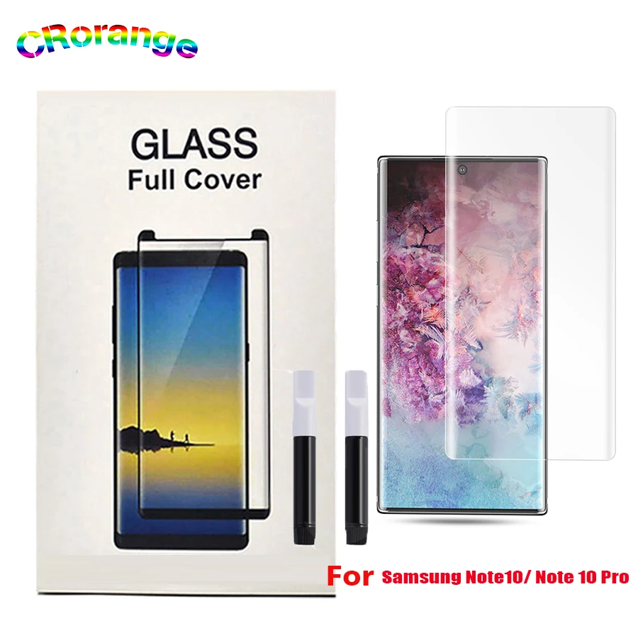 2Pcs Anti-Blue Light UV Glass For Huawei Mate 30 Pro Full Glue UV Liquid Matte Screen Protector For Samsung note10 Plus S10 Plus