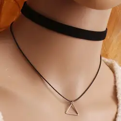 2026 European Fashion Retro Geometric Triangle Necklace Pendant Necklace Personality Double Single En Gros Necklace Women Gothic