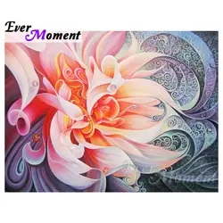 Ever Moment 5D DIY Diamond Embroidery Pink Flower Diamond Mosaic Full Square Drills Artwork Home Decoration ASF1136