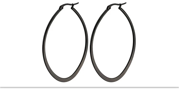 7245 Große Creolen 60mm Ovale Form 316L Edelstahl IP-beschichtet Schmuck Kein Verblassen Allergiefrei – Detail 14