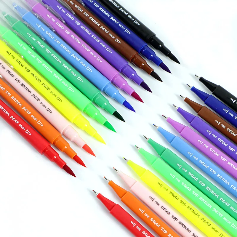 NEW Art Marker Pens Dual Tip Brush Pen Fine Liner and Brush Watercolor Pens for Drawing Painting Coloring Manga Calligraphy