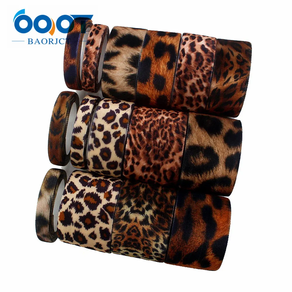 I-181109-2 Leopard Printed Velvet ribbon 5 yards DIY handmade bow gift packaging party decoration Accessories