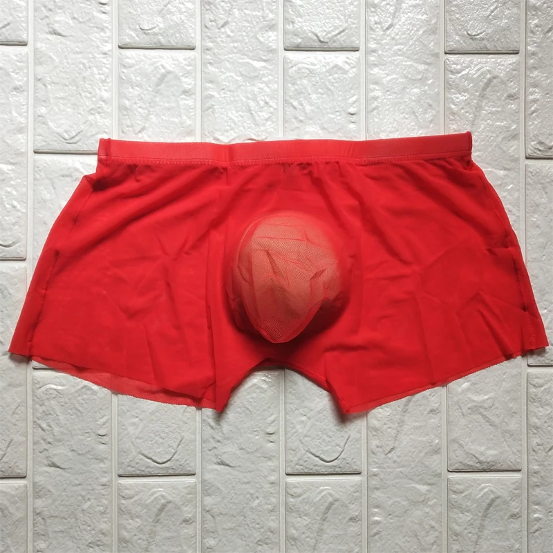 Ropa interior Sexy transparente para hombre, bóxer de hilo de red transpirable, calzoncillos convexos en U, bragas, Cueca