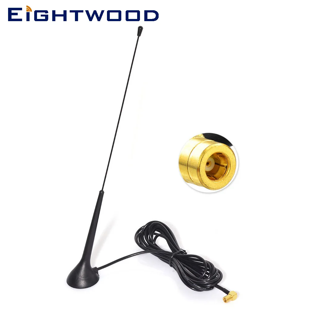 Eightwood Car Antenna DAB+FM/AM Vehicle Boat Roof Magnetic Mount Radios Aerial SMB Male for JVC Pioneer Blaupunkt Kenwood Sony