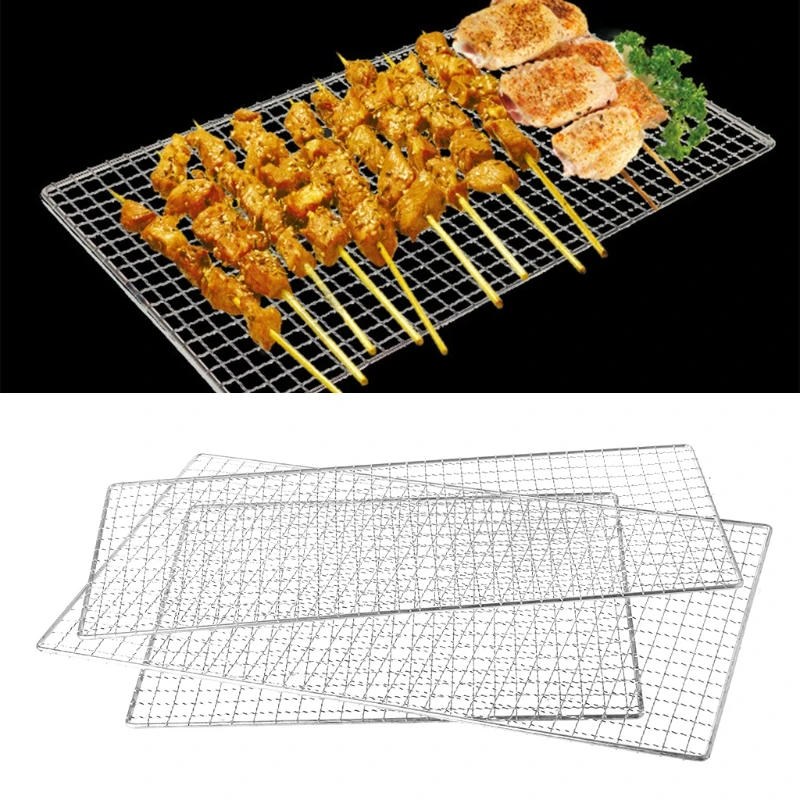 Stainless Steel BBQ Barbecue Grill Grilling Mesh Wire Net Outdoor Cooking 3 Size Mar28