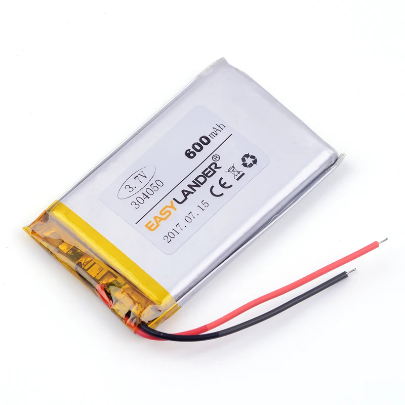 3.7V 600mAh 304050 284050 Rechargeable Lithium Li-ion Polymer Battery For GPS Bluetooth Speaker navigation E-book