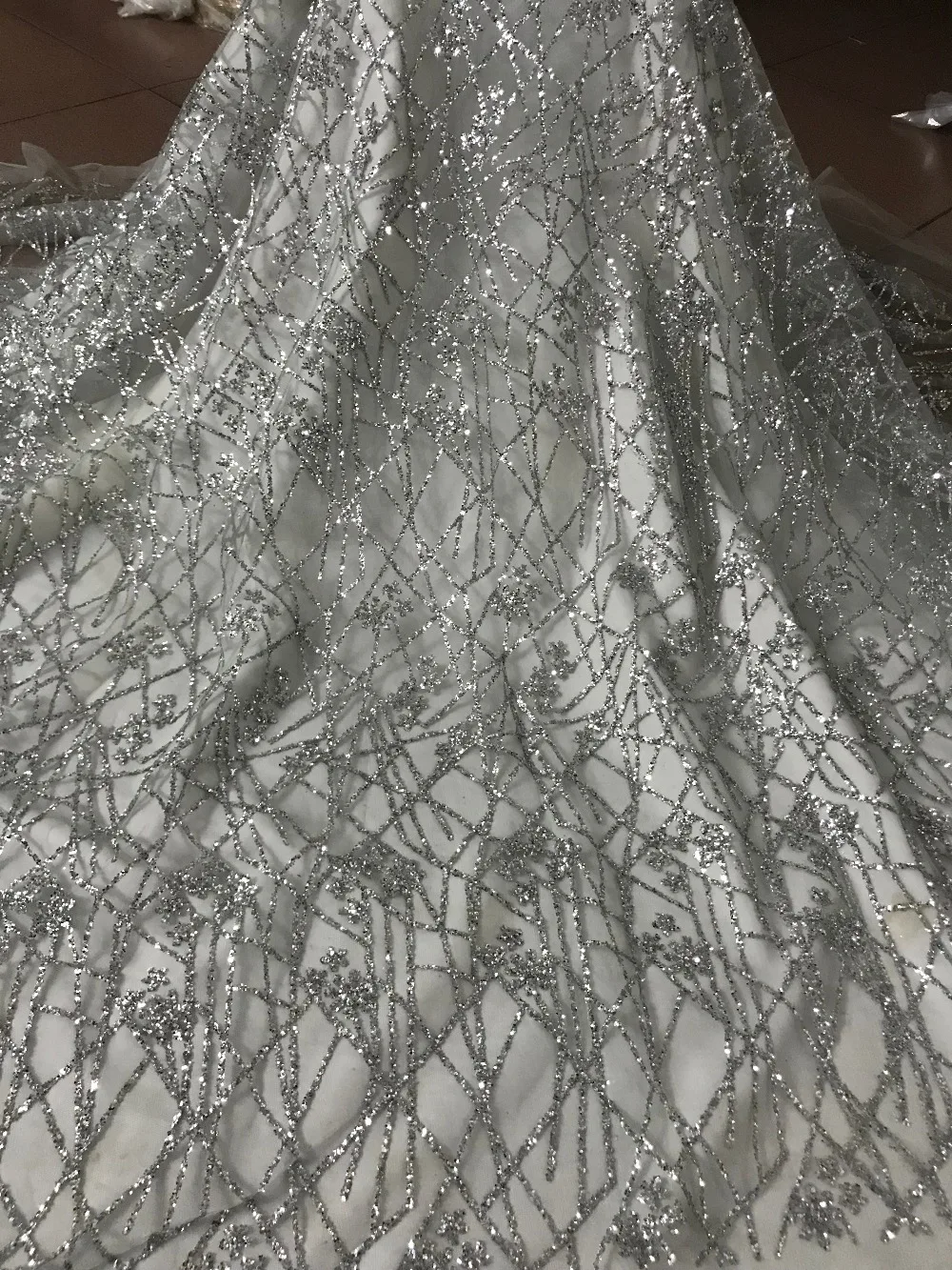 

fashion glued glitter sequins embroidery tulle mesh lace ZH-52824 for stage show