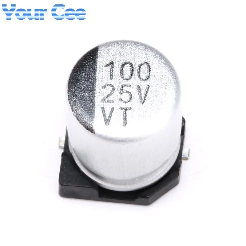 100pcs/20pcs 25V 100UF SMD Aluminum Electrolytic Capacitor 6*7MM Capacitance 6*7MM