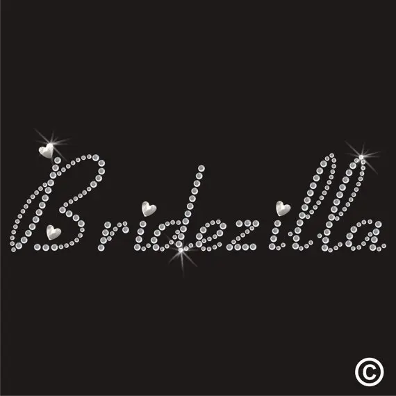 

2pc/lot Wedding Bridezilla Hotfix Rhinestone Transfer fixing rhinestones hot fix rhinestone transfers iron on crystal transfers