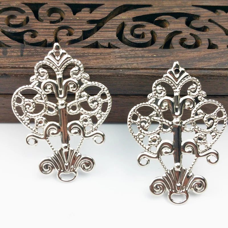 20pcs 40mm  Filigree    Wraps Metal Charms For Embellishment Scrapbook DIY Jewelry Metal Craft  Wraps