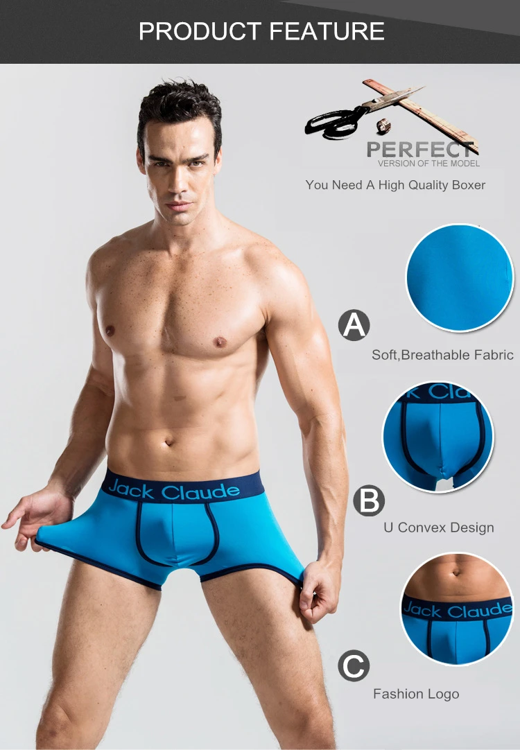 6Pcs/Lot Jack Claude New Male Underwear Men Boxer Men's Sexy Underpants For Man Panties Breathable Underpanties cuecas Wholesale