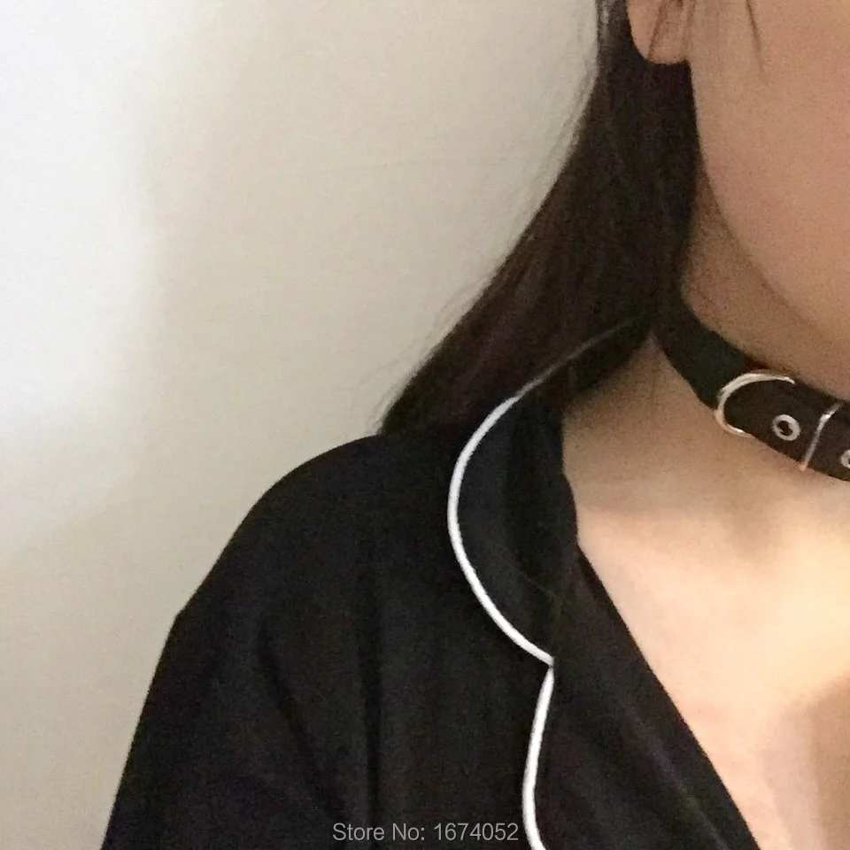 100% Handcrafted Belt Buckle Choker Plain PVC Vinyl Transparent Collar Punk Gothic 90s Necklace