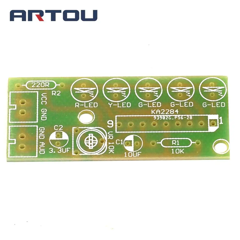 1 Set DIY Kit KA2284 Audio Level Indicator Suite Trousse Electronic Parts 5mm RED Green LED Level Indicating 3.5-12V