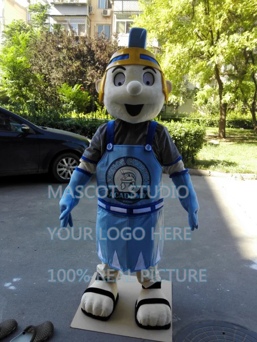 blue knight mascot spartan costume trojan cosplay cartoon character fancy dress anime theme carnival costume 41351