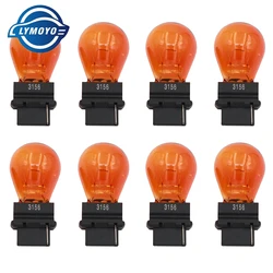 LYMOYO 10pcs T25 3156 3157 P27W 12V 27W clear car external Turn signal Lights bulb halogen lamp drl high quality Amber white