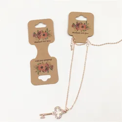 24 stks/partij Kraft Vouwen Tag Grijs Marmer Mode-sieraden Ketting display Card Handgemaakte Ketting/Hanger Verpakking Card