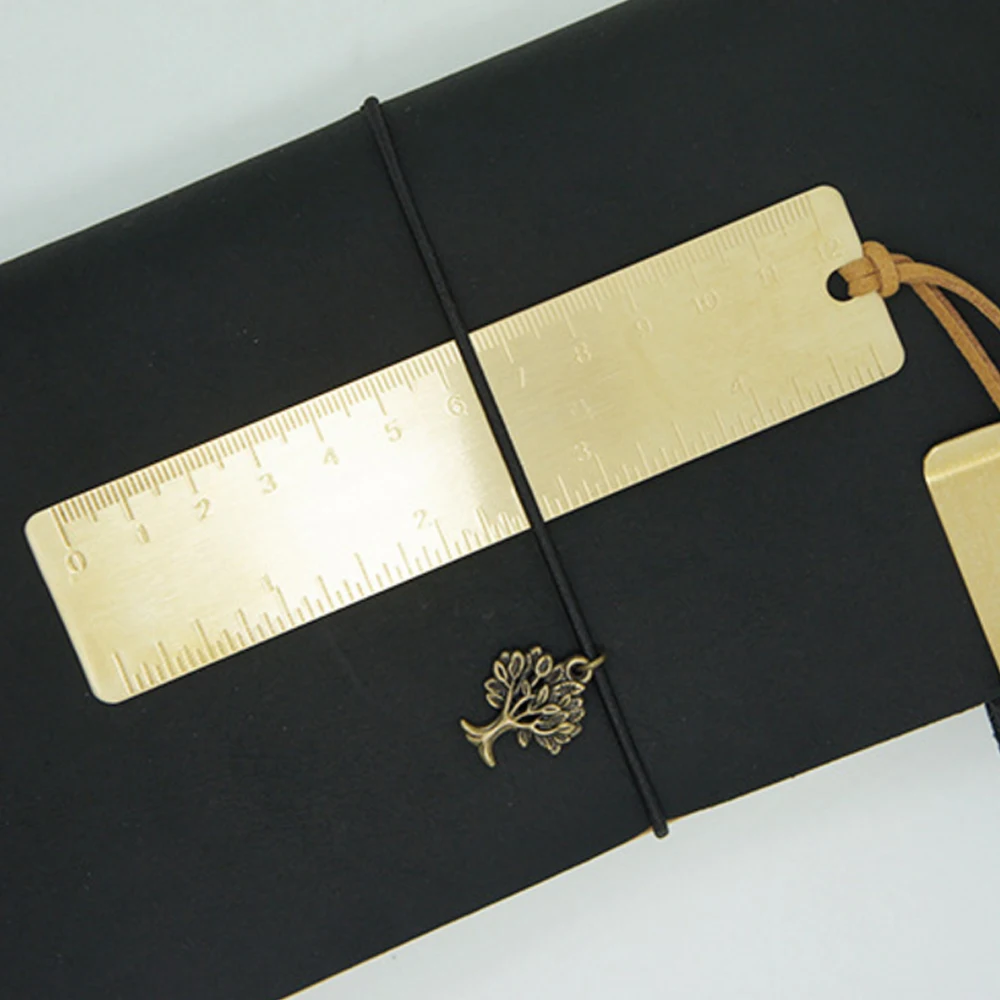 Copper Metal Bookmark Metal Ruler CM&Inch Dual Scales 12cm Custom Engrave Free With Your Company Logo Name