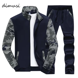 DIMUSI Spring Men Sportwear Sets Tracksuit Male Outwear Sweatshirts Patchwork Men Hoodies Stand Collar Male Tracksuit 4XL,TA046