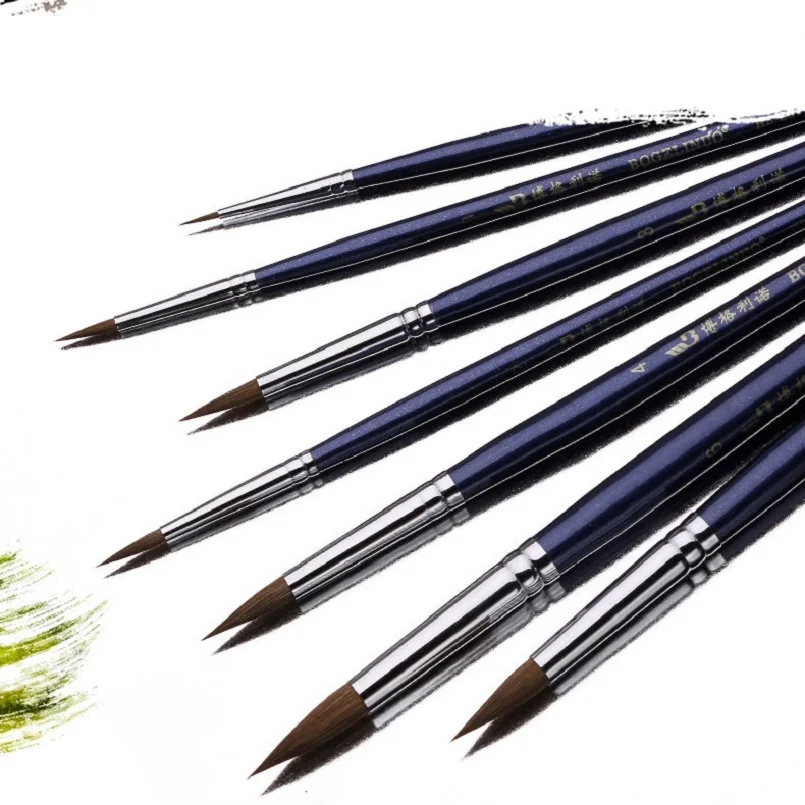 

Weasel&Horse mixed hair Paint Brushes Watercolor Oil Acrylic brush Hook Line Pen 7pcs/set