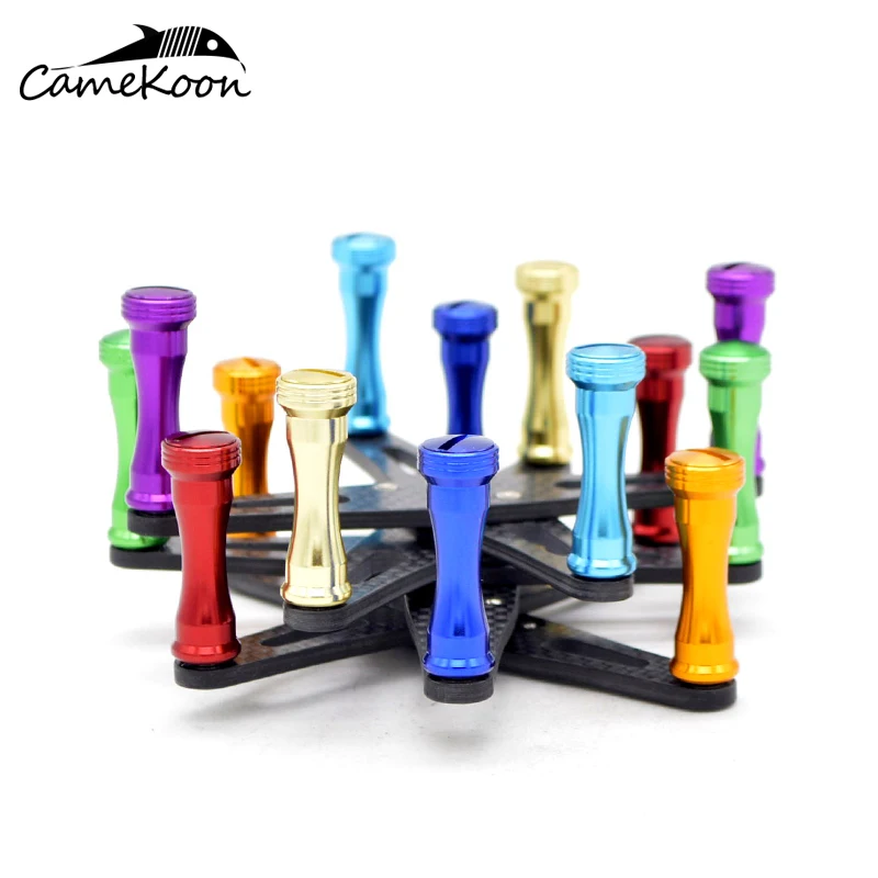 CAMEKOON 95mm/3.74in Long Replacement Handle Carbon Fiber Handle Arm Dual Aluminum Knobs Accessories for Baitcasting Reel Rocker