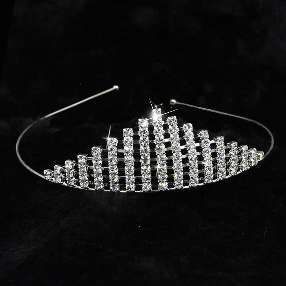 Cute Princess Tiaras and Crowns Crystal Headband For Girls Kid Bridal Prom Crown Wedding Party Accessiories Fashion Hair Jewelry