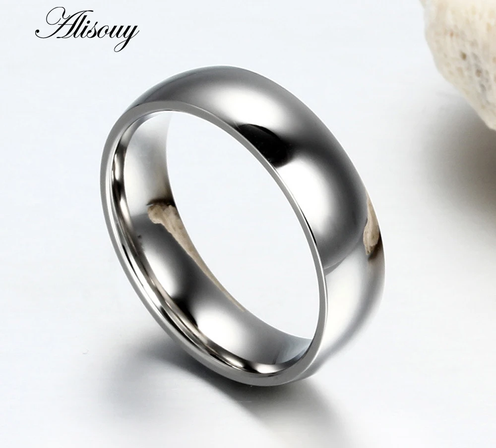 High-grade Simple unisex ring for men women  color Blue Steel three color titanium steel ring Prevent allergy ring Size4-14