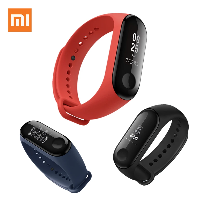 XIAOMI Mi Band 3 Smart Wristband Miband 3 Bracelet OLED Clock Heart Rate Fitness Tracker 5ATM Waterproof Upgrade Xiomi Mi Band 2