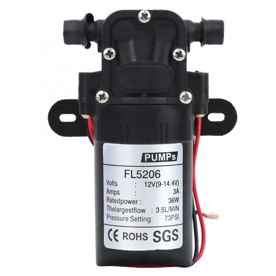 DC12V/24V 36W Electric Diaphragm Water Pump Automatic Switch 2-3.5L/min High Pressure Agricultural Washing Spray Water Pump