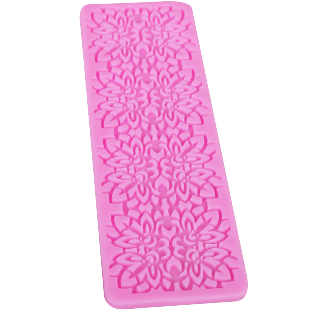Byjunyeor F1006 flower lace Mat For Cake Border Sugarcraft Gumpaste Cake Decorating Tools