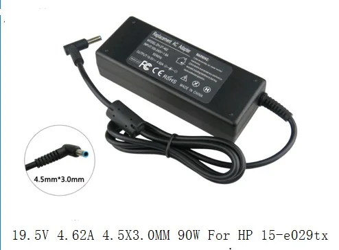 

19.5V 4.62A 4.5X3.0MM 90W For HP Envy 17 Pavilion 15 Notebook PC 15-e029TX Laptop Battery Charger Power Adapter