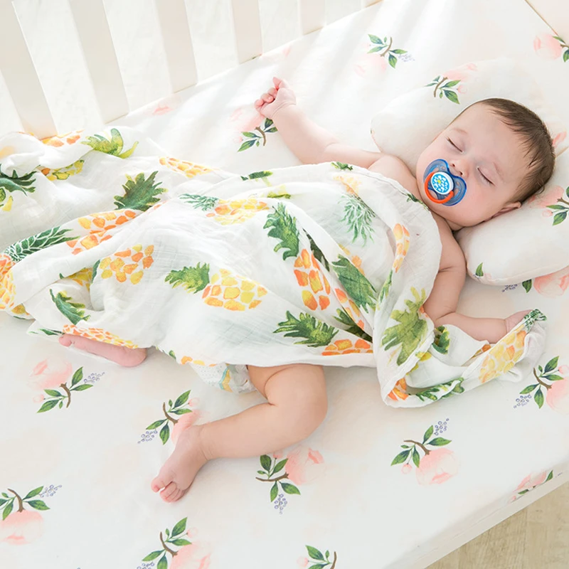 

Baby Blanket Muslin Swaddle Wraps 100 % Cotton Bamboo Fiber Baby Blankets Newborn Bamboo Muslin Blankets 115x120cm