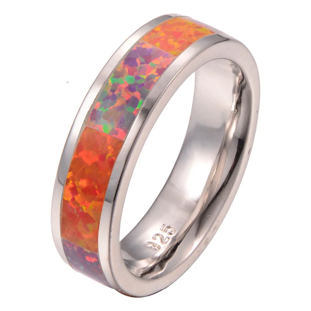 hotsell Orange Fire Opal 925 Sterling Silver Ring Fashion Ring Size 6 7 8 9 10 F1274