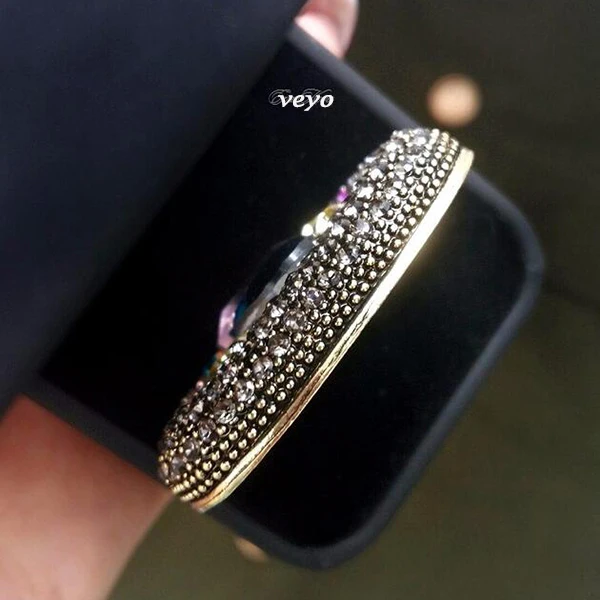 VEYO High Quality Round Luxury  Full Of Crystal Rhinestone Gold Color Brooch Vintage Jewelry Wholesale