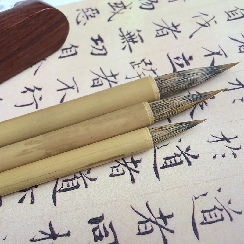 Chinese Traditional Calligraphy Brushes Pen Set Weasel and Mouse Whisker Multiple Hairs Chinese Writing and Painting Brushes Set