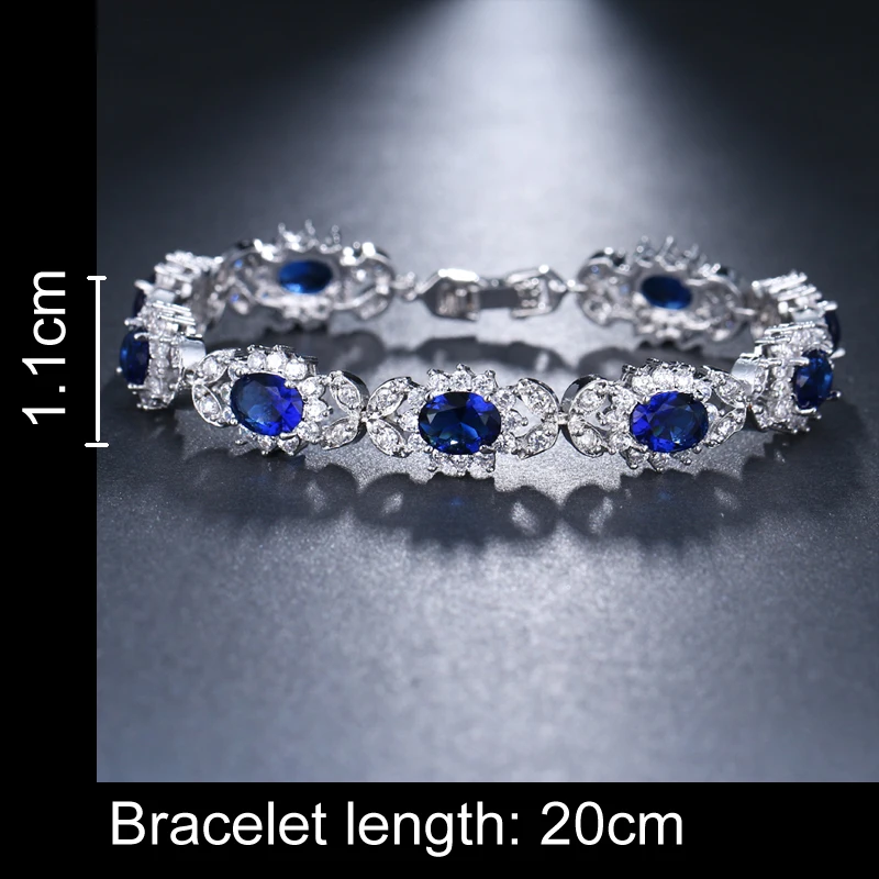 EMMAYA New Arrival Oval Shape Multicolor Green Blue CZ Cubic Zirconia Slider Chain Bracelets For Women Christmas Jewelry