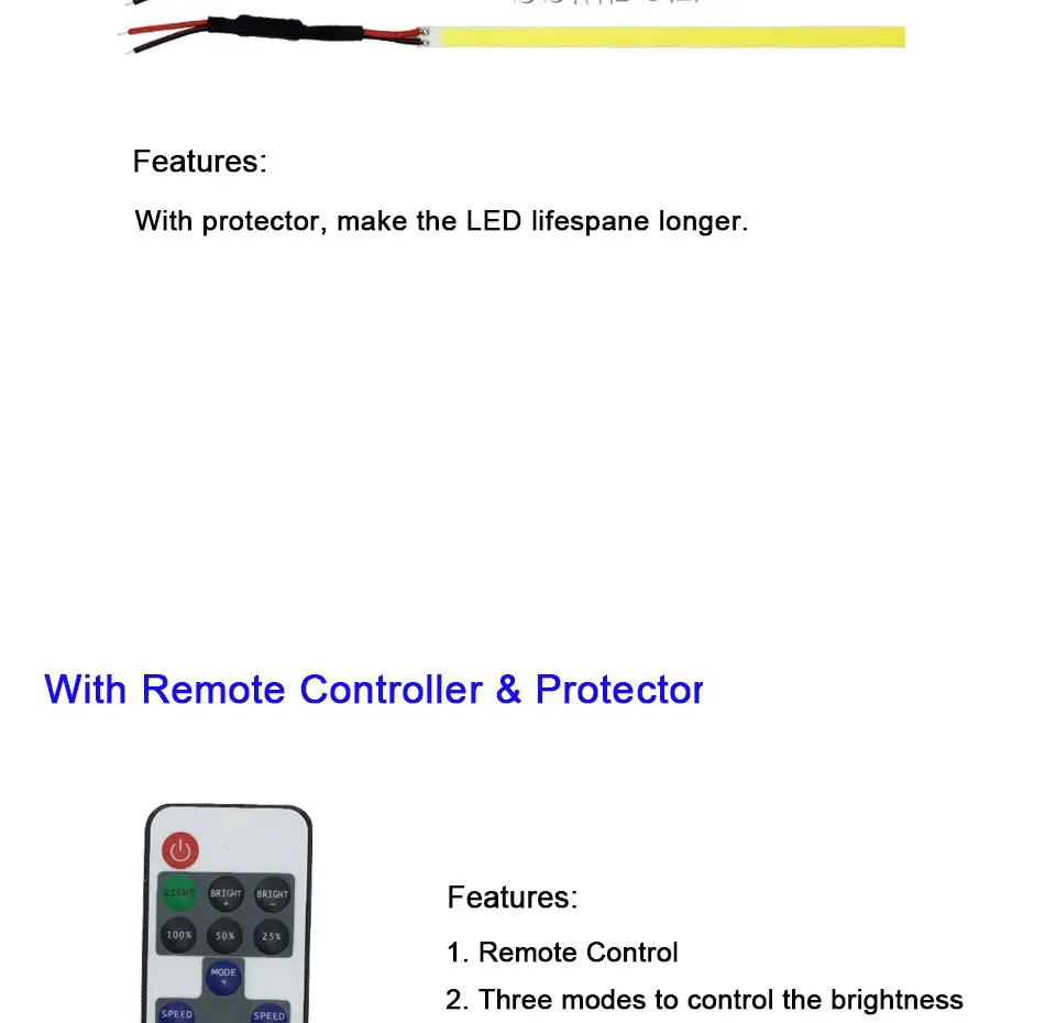 10 stücke 300x6MM 14W COB Streifen Led-leuchten DC 12V Chip On Board Bar Beleuchtung quelle 12v Indoor Outdoor Lampen 30CM 1000LM Led-lampe – Detail 8