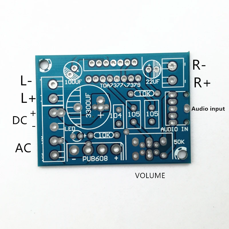 2 piece power amplifier PCB  TDA7379 TDA7377 38W+38W DC9-18V  or AC 8-14V for Audiophile diy