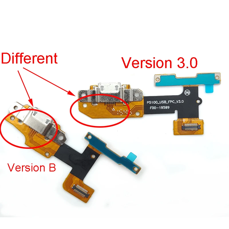 10 Cái/lốc, USB Dock Sạc Cổng Cáp Mềm Ban Cho Lenovo Yoga Tab 3 YT3-X50L Yt3-x50f Yt3-x50 Yt3-x50m P5100_usb_fpc_v3.0