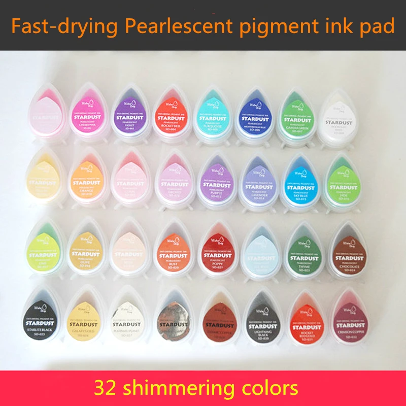 

(10 pieces/lot) Pearlescent pigment ink pad glitter effect inkpads for stamping /decorating