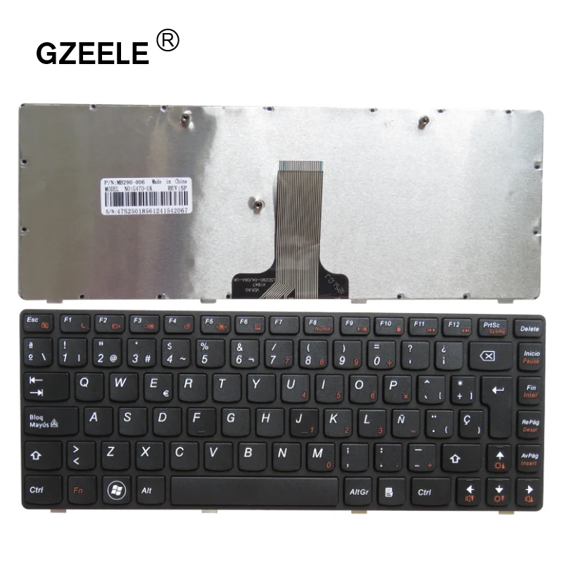 

GZEELE NEW Spanish Laptop keyboard for LENOVO G470 V470 B470 B490 G475 B475E V480C B480 M490 B475 V480 M495 SP Black keyboard