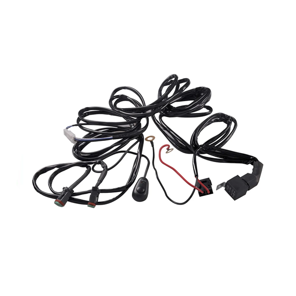 ECAHAYAKU LED Light Wiring Wire Universal Harness kit with Mouse Style Switch 3 Meters Main Line Automobile Parts Accessories