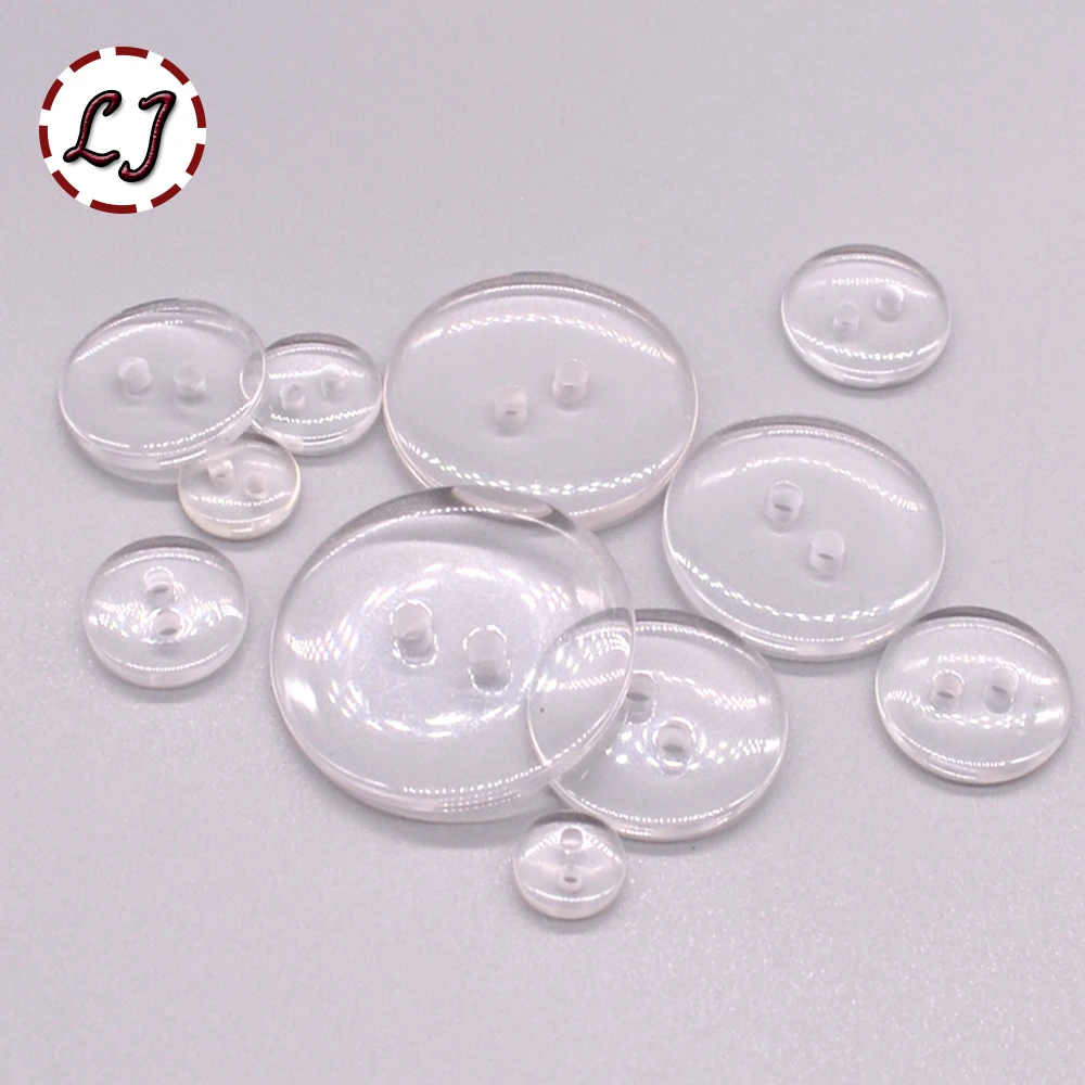 

New 30pcs/lot Sewing Buttons 2 hole Clear Shirt Decrative Button Sew Crafts small big transparent button Accessory Scrapbooking