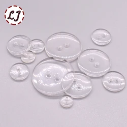 Nuovo 30 pz/lotto Da Cucire Bottoni 2 hole Trasparente Camicia Decrative Pulsante Cucire Artigianato piccolo grande pulsante trasparente Accessori Scrapbooking