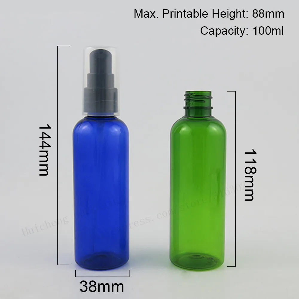 30 x 100ml 100cc  DIY Travel Plastic Pet Bottle with Plastic Lotion Pump 3.4 oz  Plastic Pump Bottle