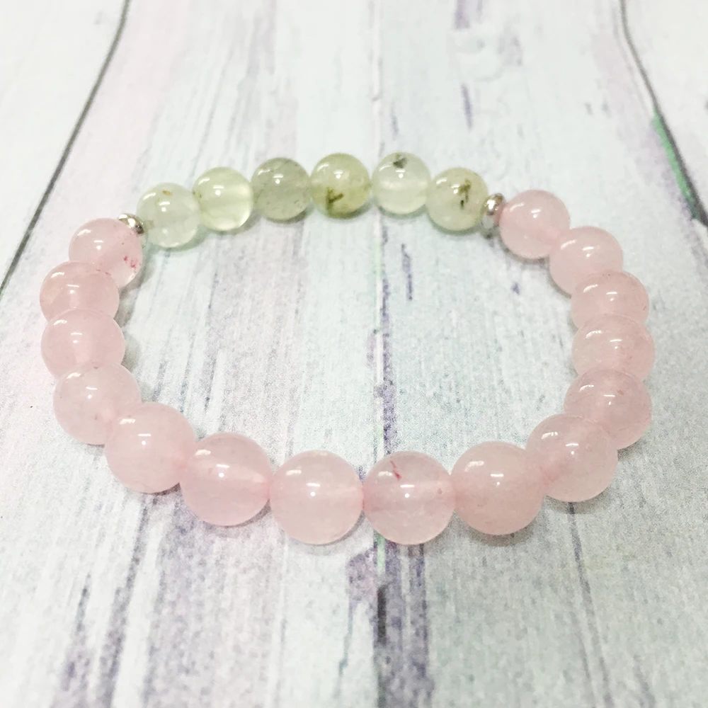 MG0357 Natural Spiritual Practice Bracelet for Women Trendy Gemstone Yoga Bracelet Energizing Rose Quartz Jewelry