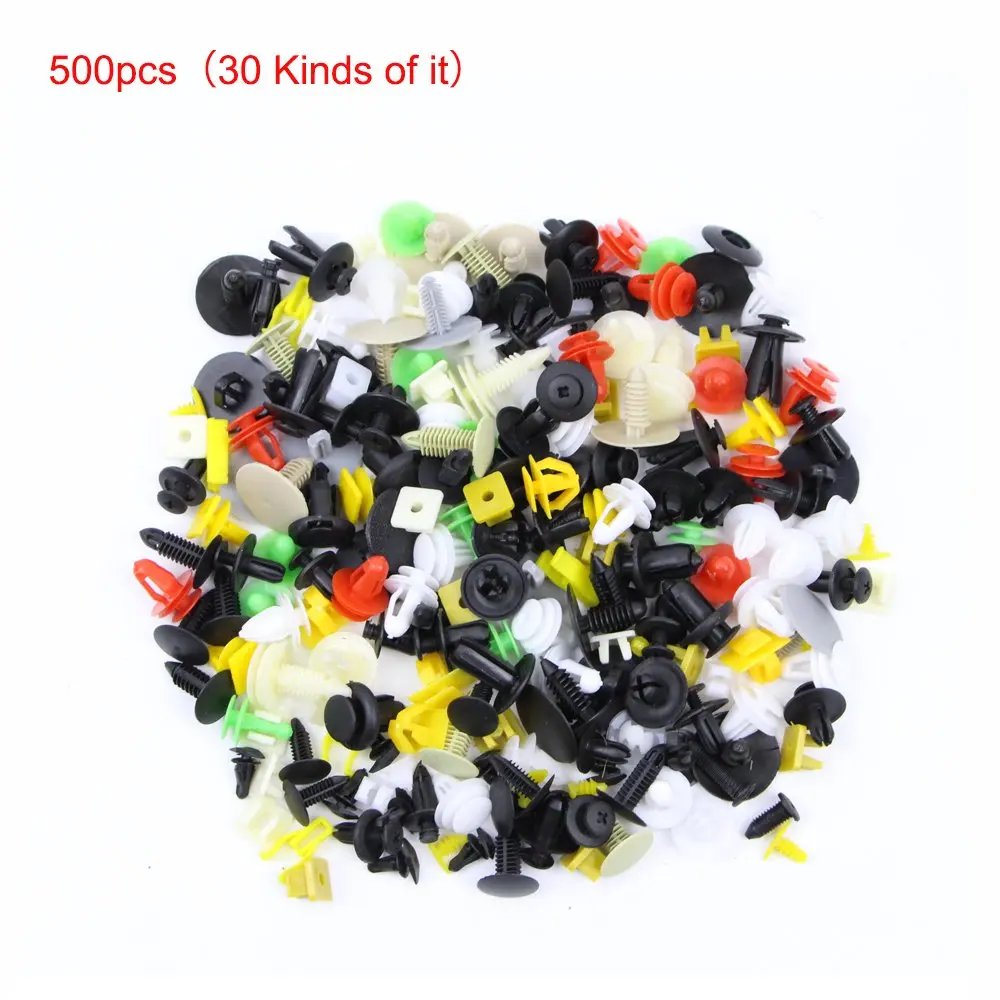 

500pcs 200pcs Car Auto Plastic Push Pin Rivet Bumper Fastener Clip Trim Fender Panel