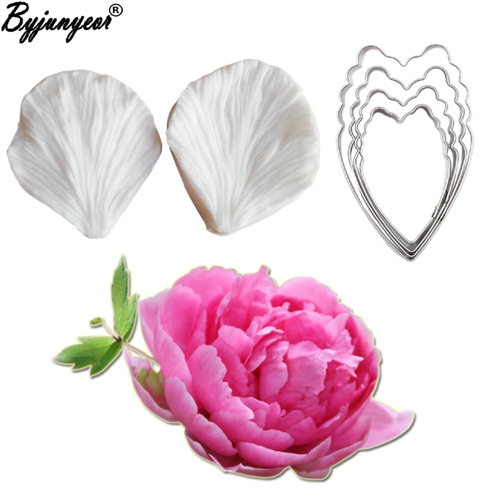 Large Peony Veiners Petal Silicone Mould Fondant Flowers Cake Decorating Chocolate Gumpaste Sugarcraft Clay Cold Porcelai  CS376